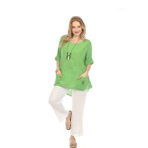 Green Half Sleeves Tunic with Pockets
